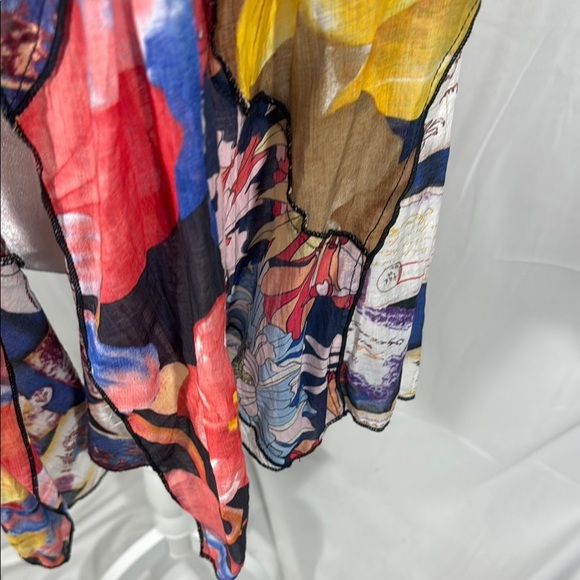 Soft Surroundings Colorful Sleeveless Floral CoverUp Top Size Small - Picture 5 of 9